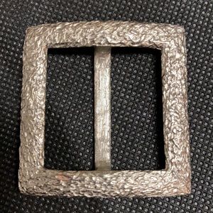 Vintage Square Silver Tone Scarf Holder, Buckle- one size